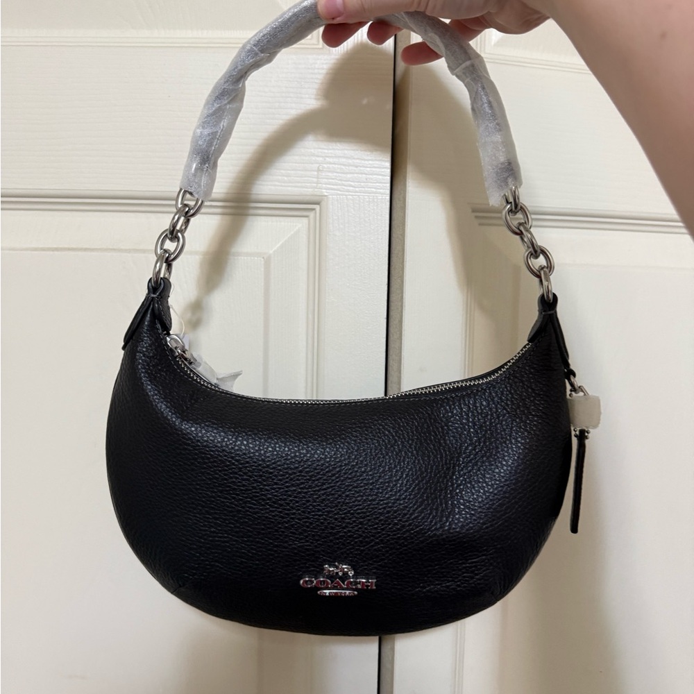 Coach Black Layton Pebbled Leather Hobo Bag